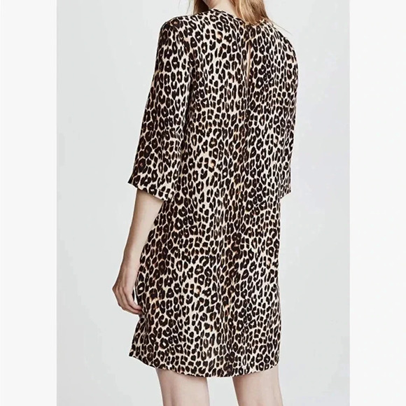 EQUIPMENT FEMME NEW Aubrey Leopard Print Silk Shift Dress XS - Picture 7 of 13